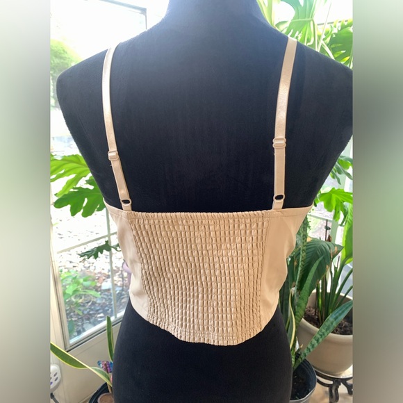 Madden NYC Beige faux leather Corset top and pant set - Picture 14 of 16